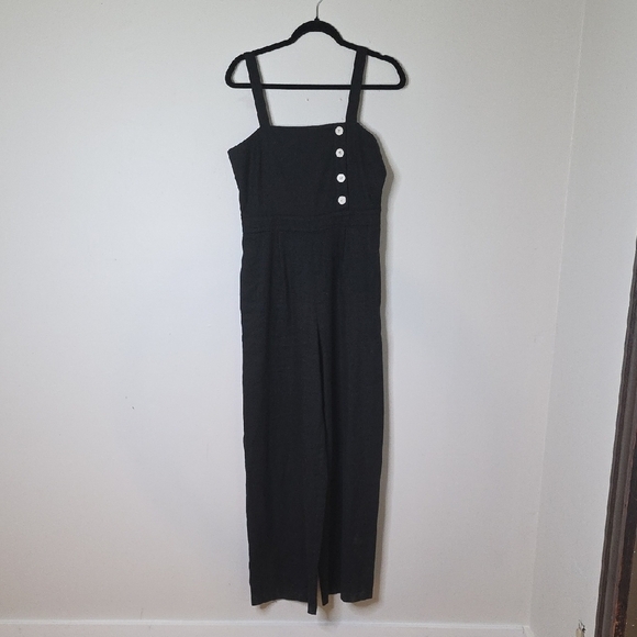 Banana Republic Pants - Banana Republic Linen Black Jumpsuit with Buttons Sz 4